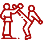 Karate sparring stick figures