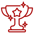 Award symbol with star and sparkles