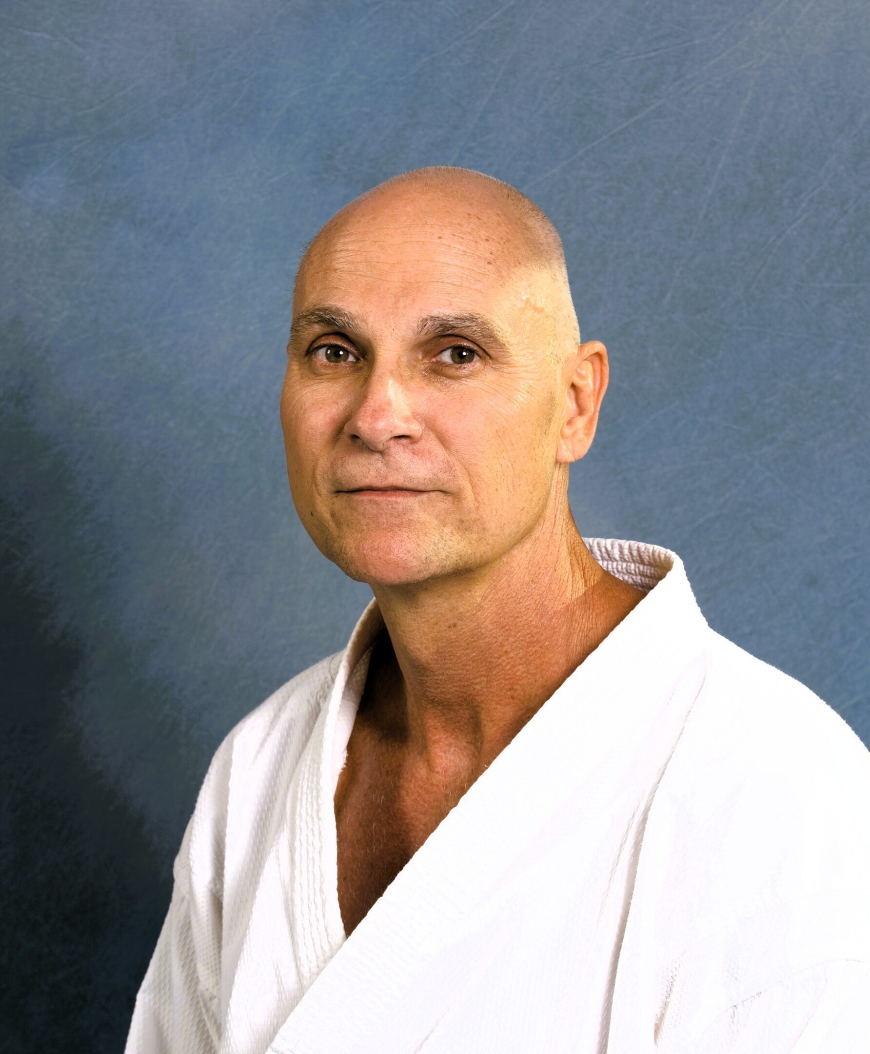 Martial artist in white uniform